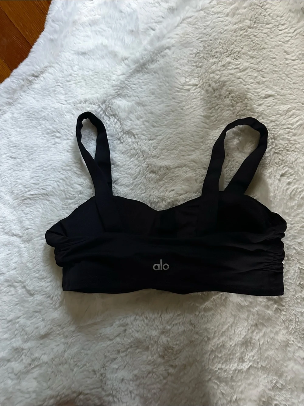 ALO yoga airbrush cinch bra black sports bra medium M